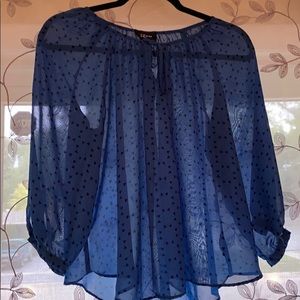 Blue polkadot blouse